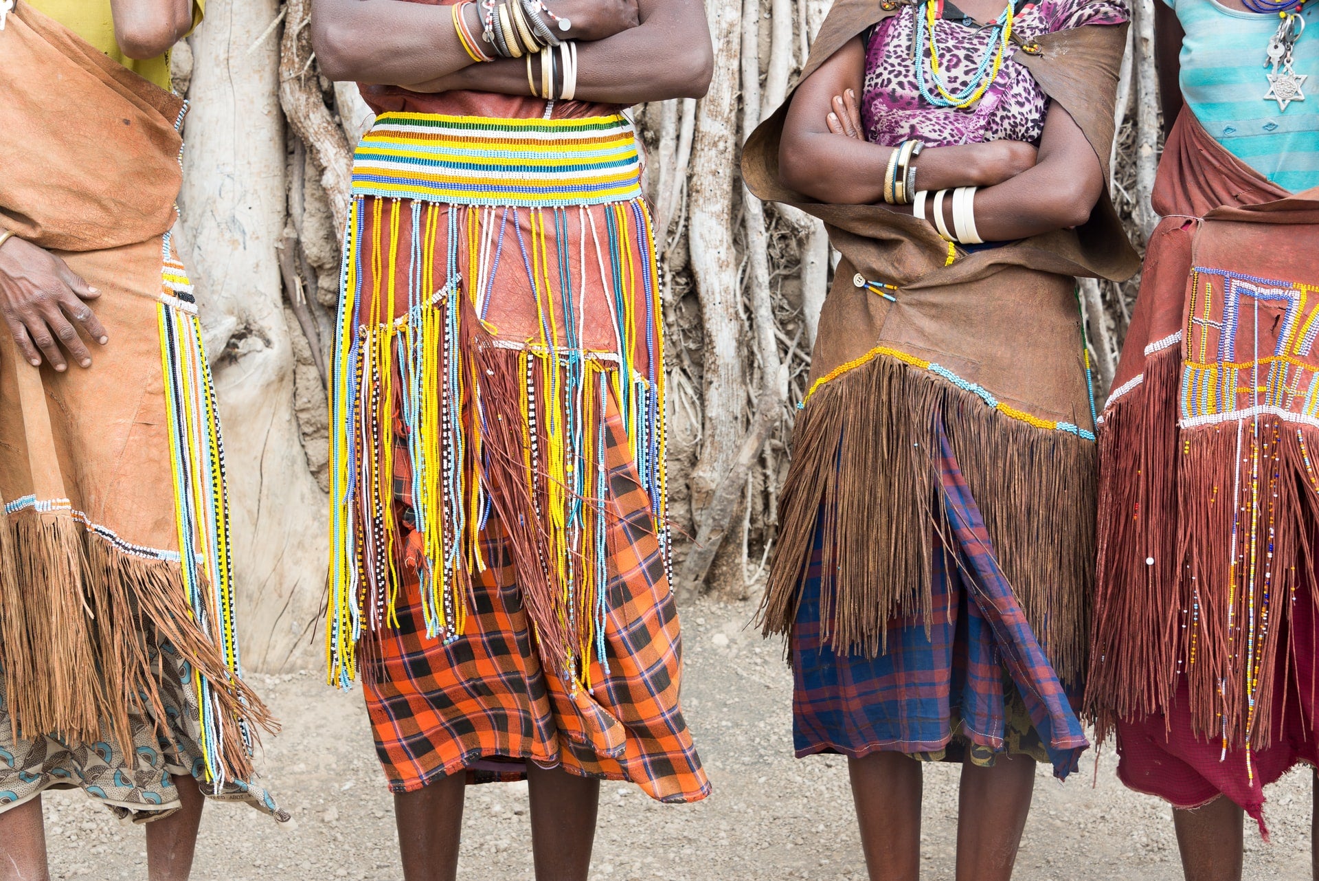 women wearing african skirts