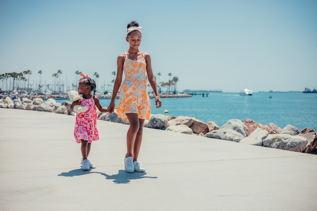 girls walking