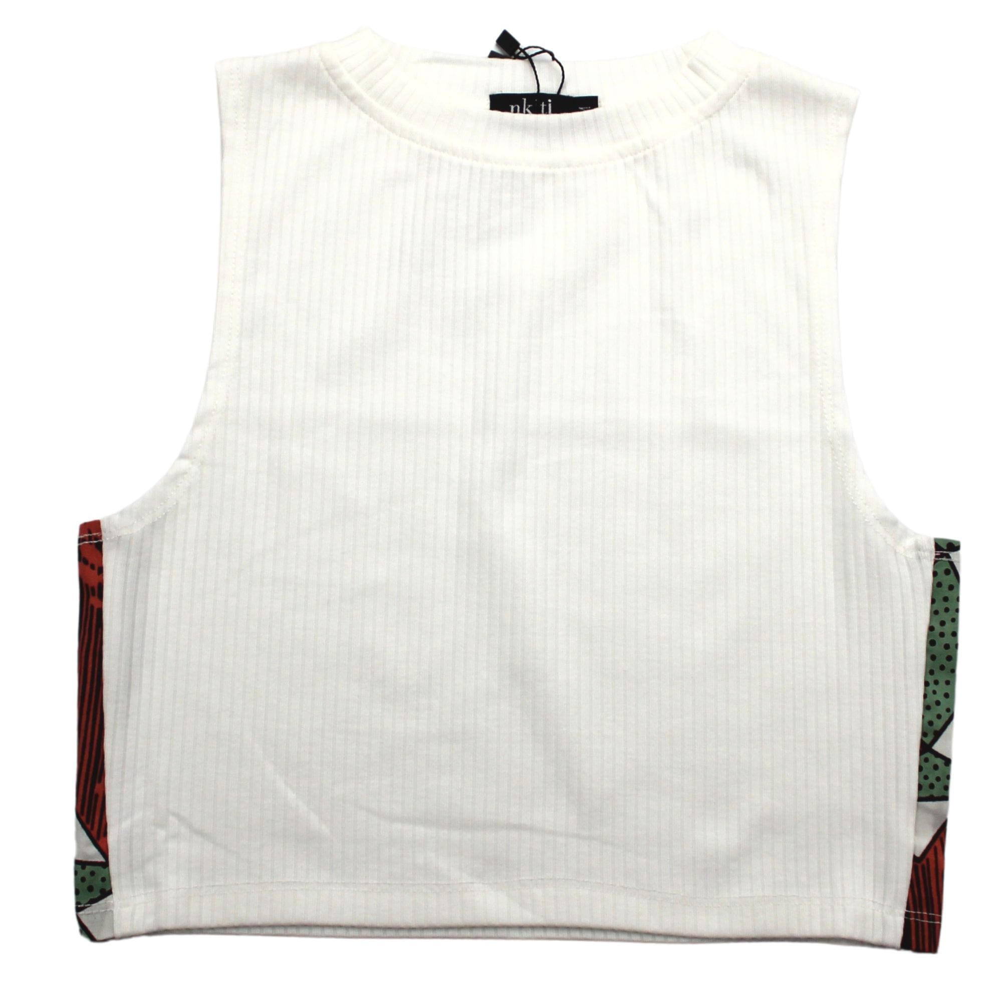 African print ribbed crop top