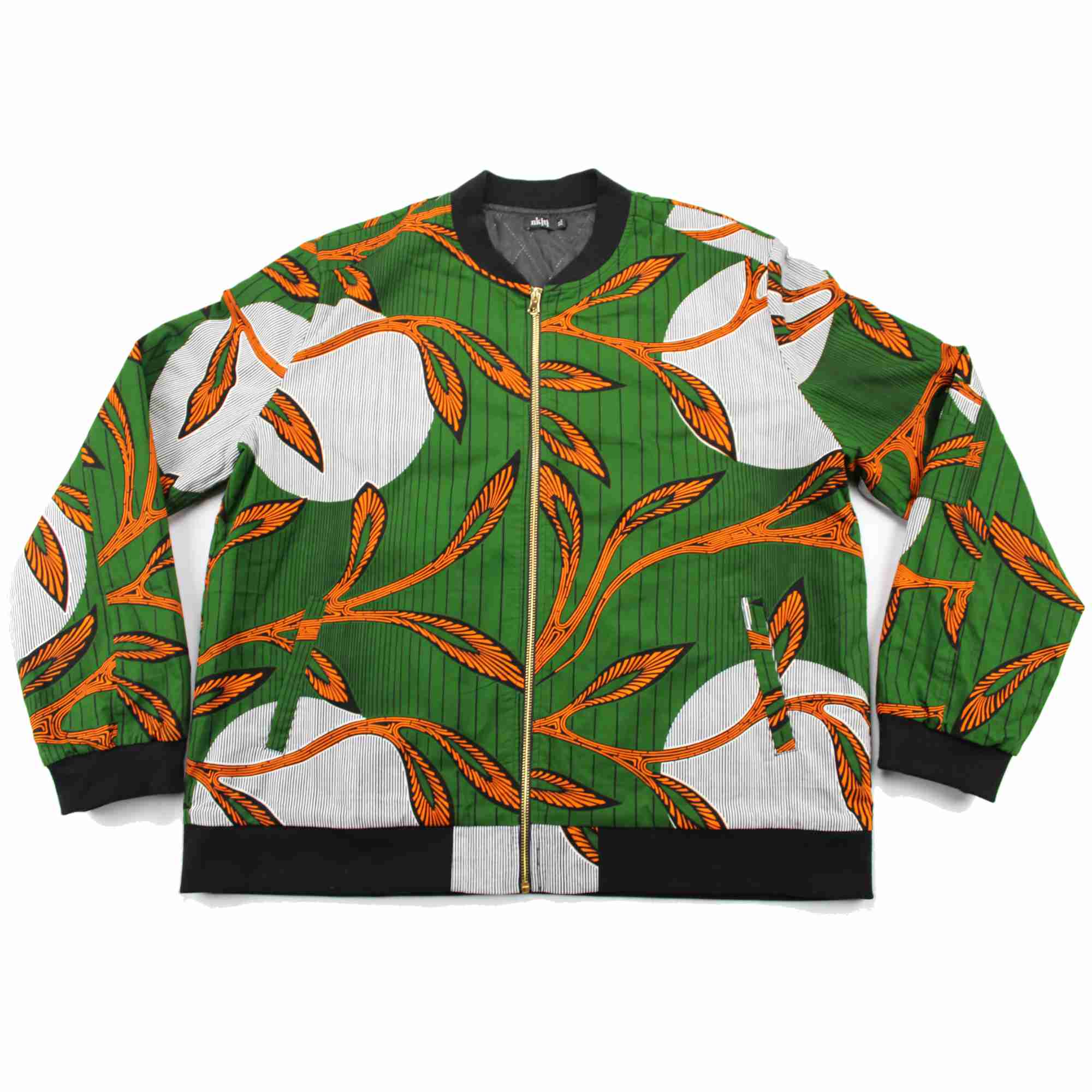 zipped up african print jacket