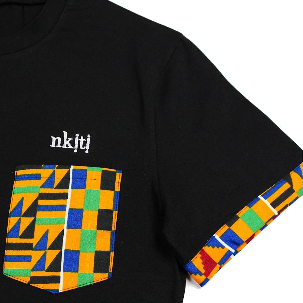 Kente t-shirt pocket detail