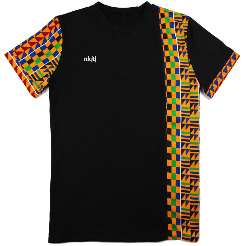Kente print side panel t-shirt
