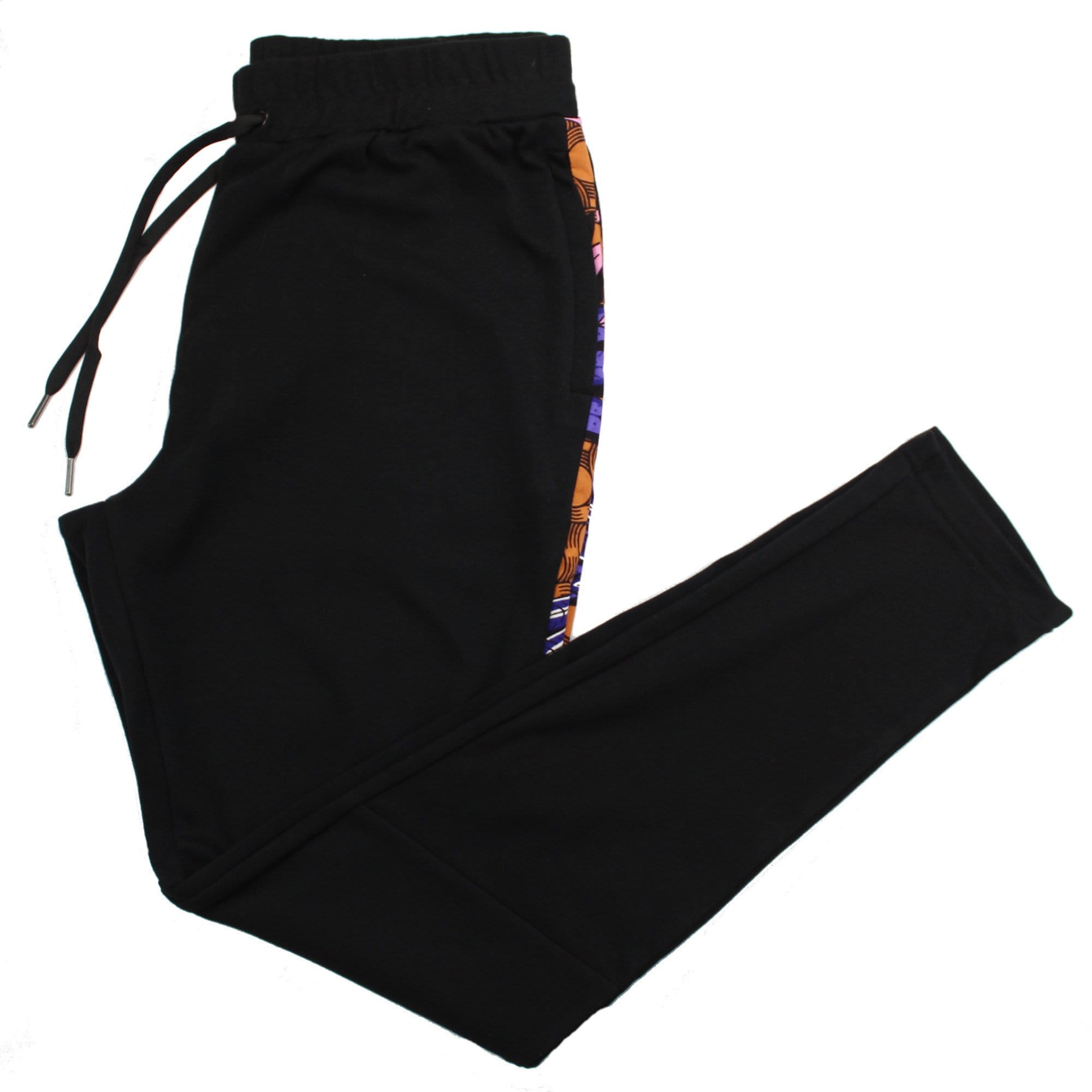 Skinny fit African print joggers flat lay