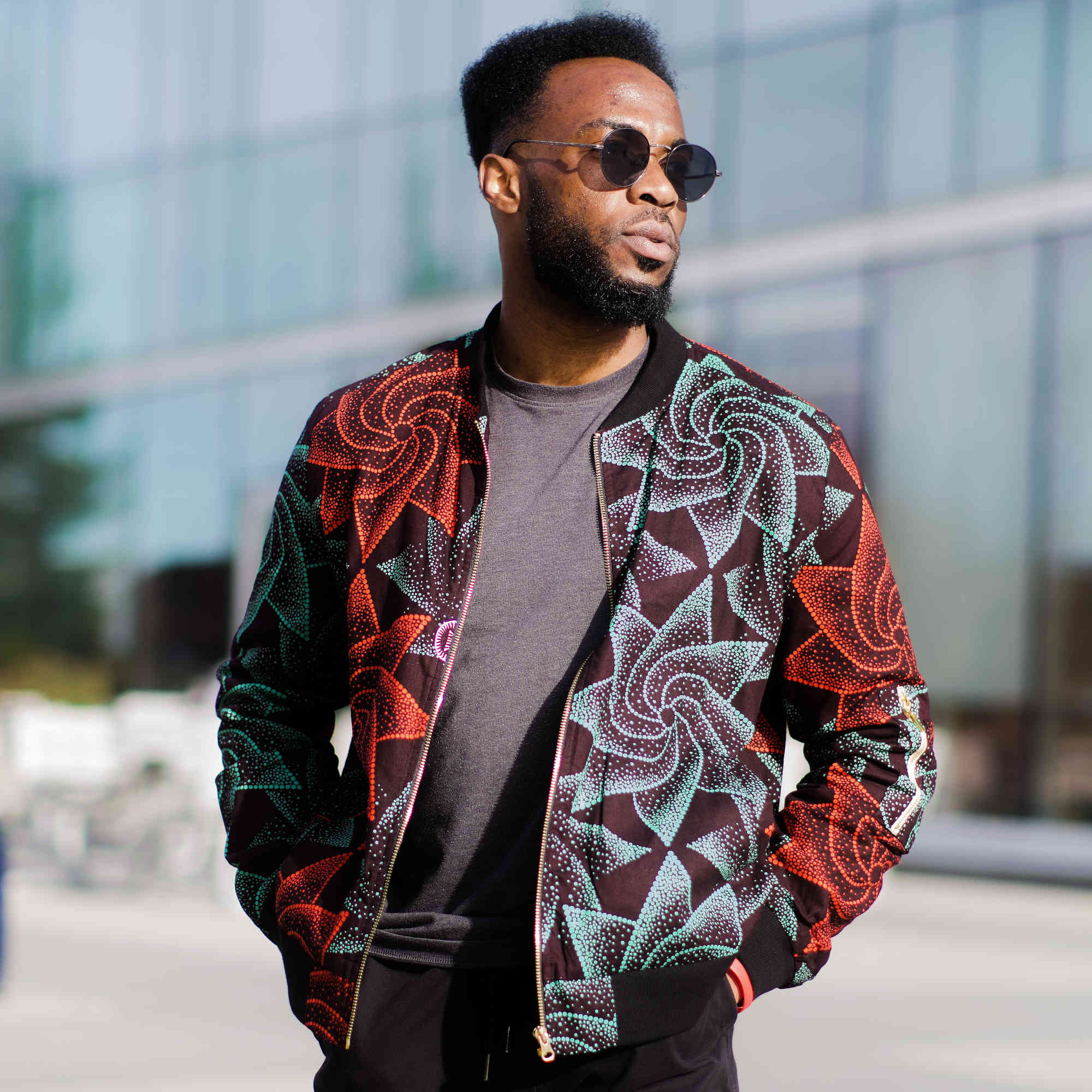 Teal African Puffer Jacket for men