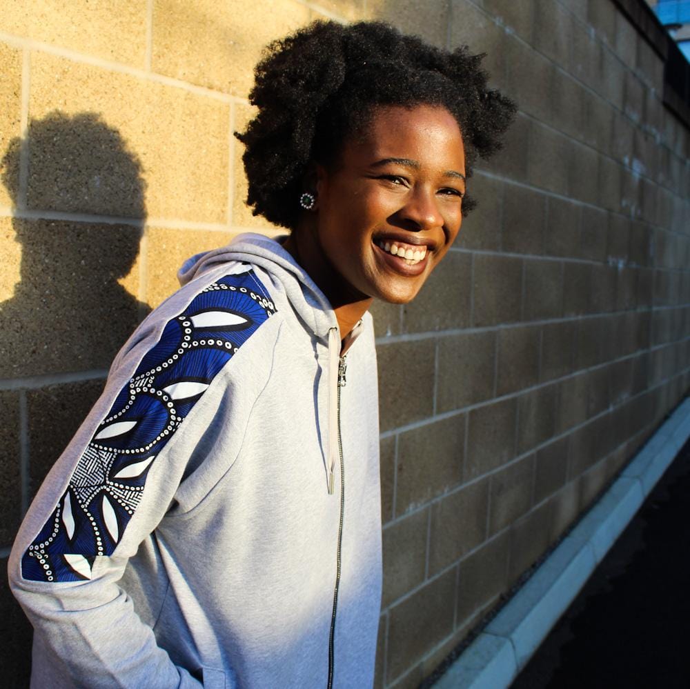 Smiling sunlight African print hoodie