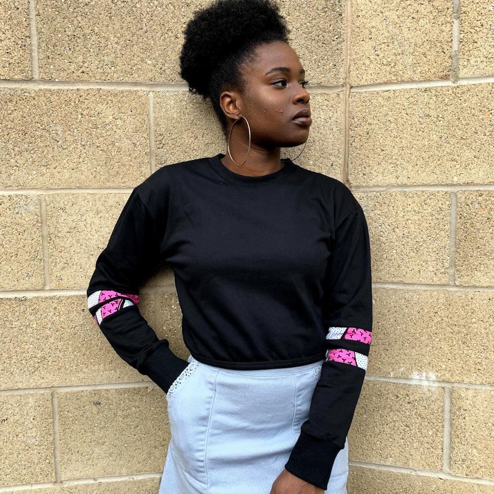 Crop jumper African print sleeve outfit