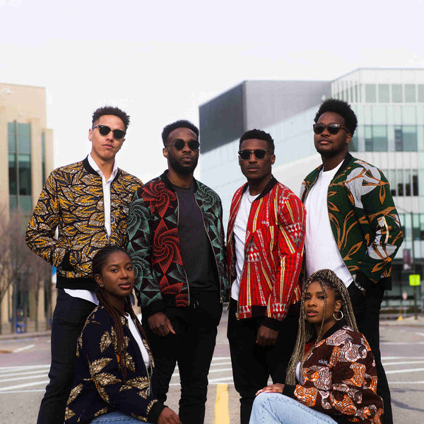 family wearing african clothing