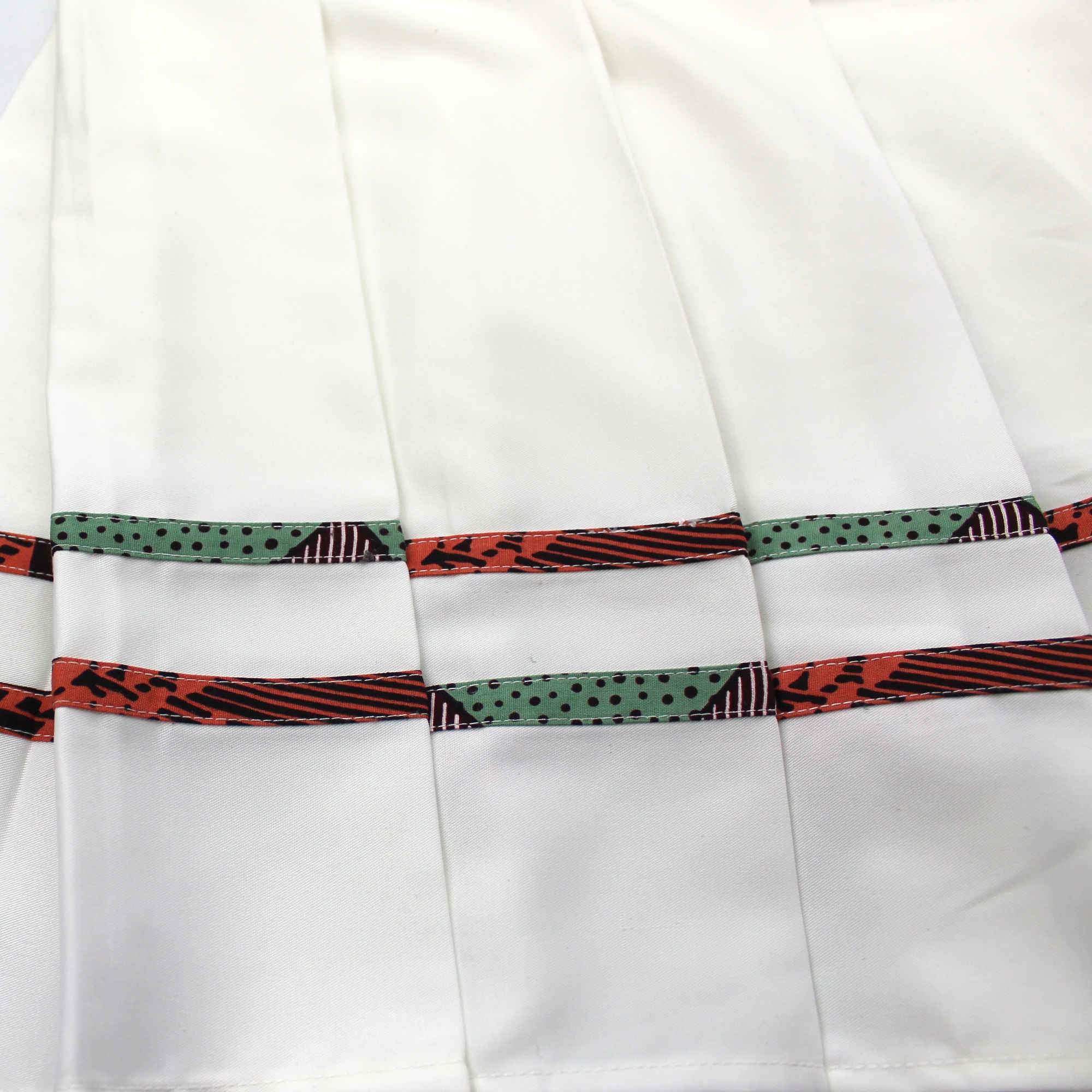 African Print Pleat Skirt Detail