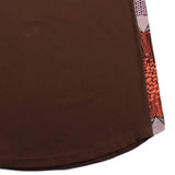 African Print Shirt in Chocolate Brown Ankara Details
