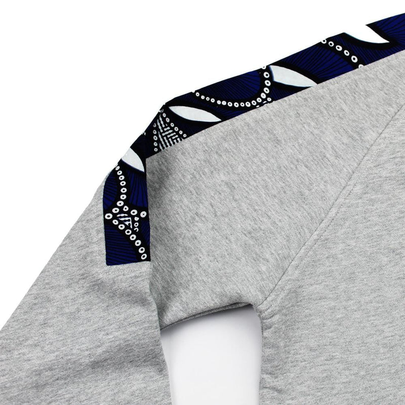African print hoodie detail