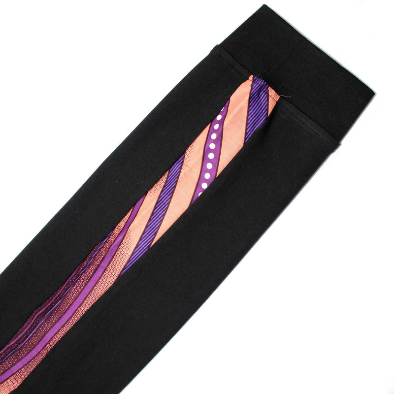 African Print Jumper with purple metallic cuff detail
