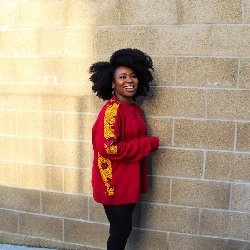 Afro girl african print jumper