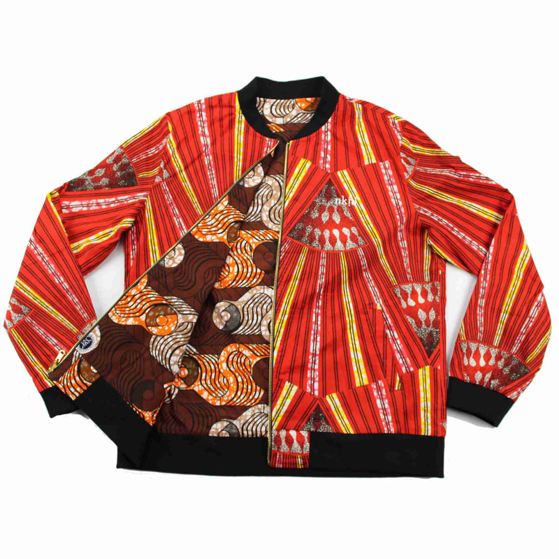 Reversible Bomber Jacket Red and Brown